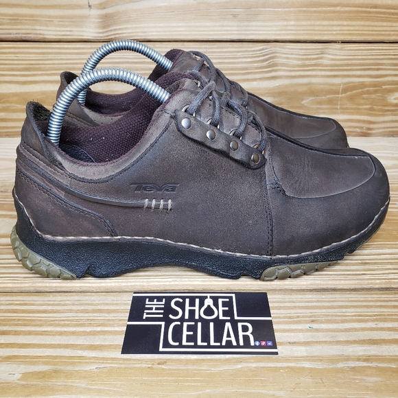 Teva Mens 8 Brown Leather Lace Up Shoes Waterproof Comfort Casual Shoes